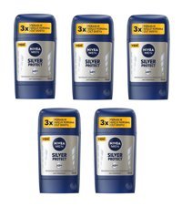 Nivea Silver Protect Pudrasız Ter Önleyici Antiperspirant Stick Erkek Deodorant 5x50 ml