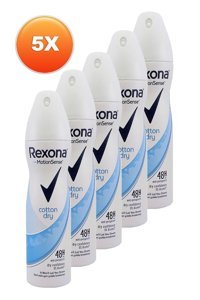 Rexona Cotton Dry Pudralı Ter Önleyici Antiperspirant Sprey Kadın Deodorant 5x150 ml