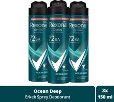 Rexona Ocean Deep Pudralı Ter Önleyici Antiperspirant Sprey Erkek Deodorant 3x150 ml