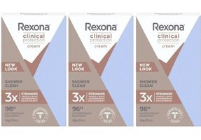 Rexona Clinical Protection Shower Clean Pudrasız Ter Önleyici Antiperspirant Roll-On Kadın Deodorant 3x45 ml