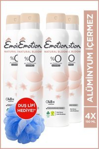 Emotion Natural Bloom Pudrasız Ter Önleyici Organik Sprey Kadın Deodorant 4x150 ml