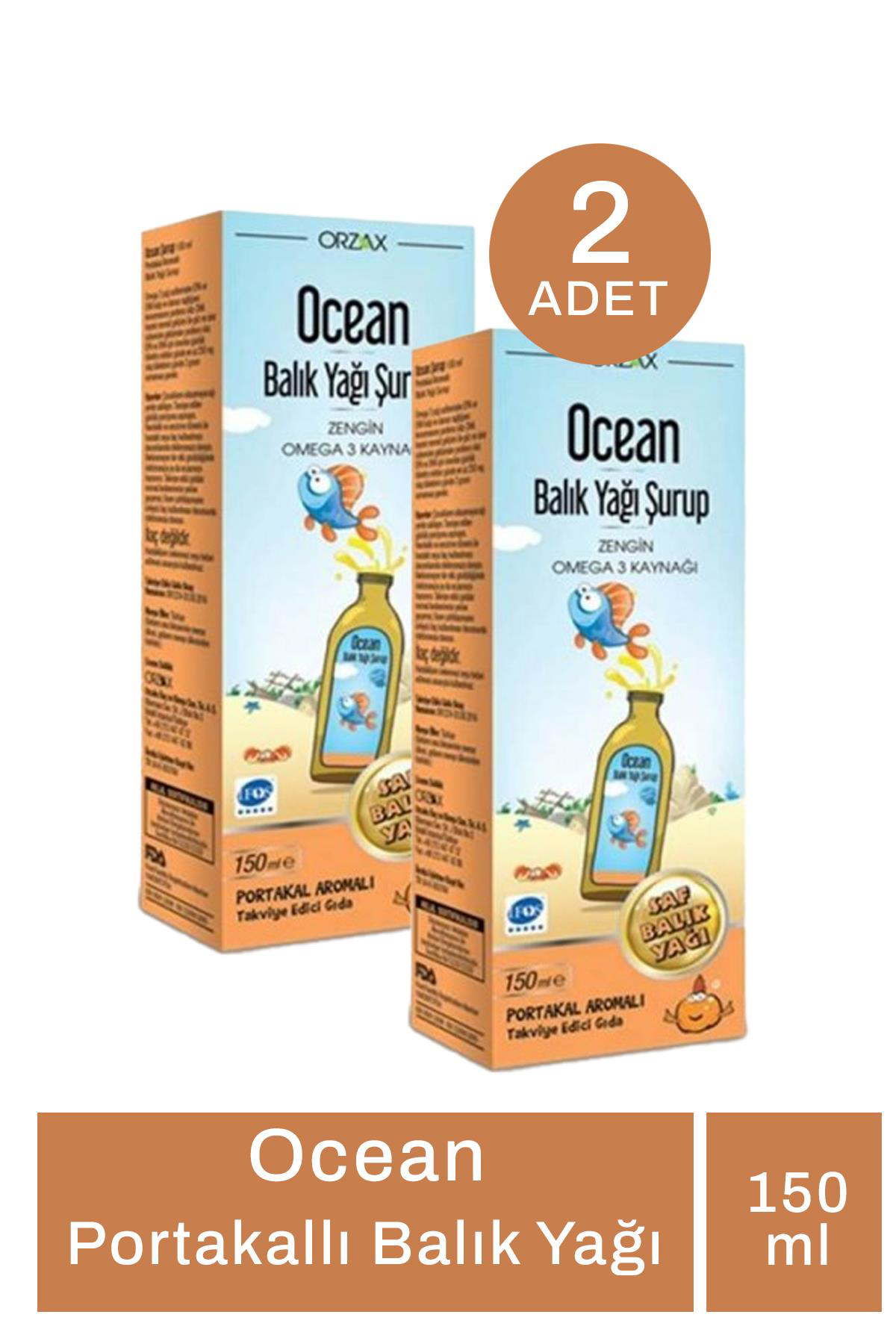Orzax Ocean Omega 3 Şurup 150 ml 2 Adet