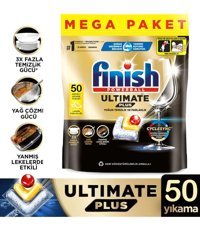 Finish Ultimate Plus Hepsi Bir Arada Limon Tablet Bulaşık Makinesi Deterjanı 50 Adet