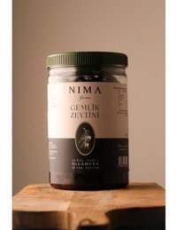 Nima Gurme Gemlik Tuzlu Salamura Gemlik Siyah Zeytin Kavanoz 1 kg