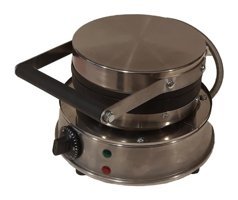Wafflemak Sanayi Tipi Çiçek Tekli Çift Taraflı Çıkarılabilir Plaka Gri Waffle Makinesi