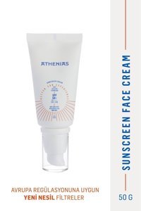Athenias Sunscreen Anti Dark Spot 50 Faktör Tüm Ciltler İçin Leke Karşıtı Mineral Filtreli Yağsız Yüz Güneş Kremi 50 ml