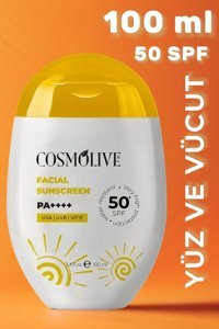Cosmolive 50 Faktör Tüm Ciltler İçin Nemlendirici Mineral Filtreli Yağsız Yüz Güneş Kremi 100 ml