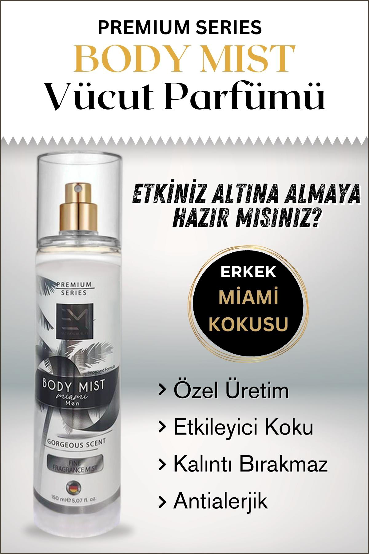 Premium Series Miami Odunsu Erkek Vücut Spreyi 150 ml