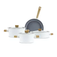 Karaca Swiss Crystal Creamy Wood 7 Parça Cam Kapaklı Tencere Seti