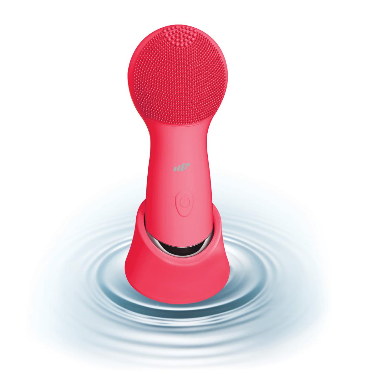 Mf Product Allure 0521 Tüm Ciltler İçin Tek Başlıklı Fırçalı Silikon Şarjlı Titreşimli Yüz Temizleme Cihazı Kırmızı