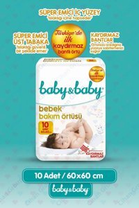 Baby&Baby Alezli Tek Kullanımlık 60x60 cm 10'lu Alt Açma Örtüsü