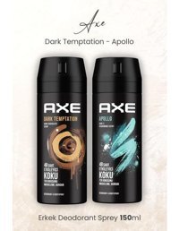Axe Dark Temptation Sprey Deodorant 150 ml + Axe Apollo Sprey Deodorant 150 ml