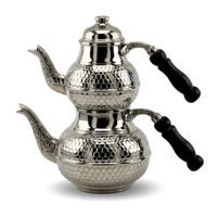 Morya Petekli Topak Bakır Çaydanlık Gümüş