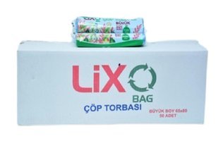 Lixo Şeffaf Büyük Boy 65x80 cm Çöp Poşeti 10x12 Adet Beyaz