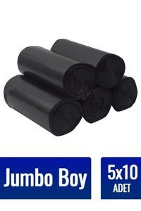 Eyh Jumbo Boy 80x110 cm Çöp Poşeti 10x5 Adet Siyah