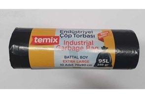 Temix Battal Boy 70x90 cm Çöp Poşeti Siyah