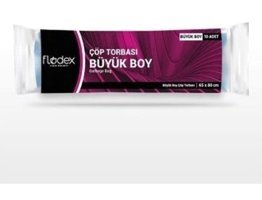 Flodex Şeffaf Büyük Boy 65x80 cm Çöp Poşeti 10 Adet Mavi
