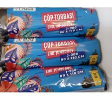 Altuğ Plastik Jumbo Boy 80x110 cm Çöp Poşeti 10x12 Adet Siyah