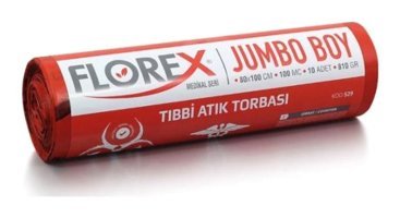 Florex Jumbo Boy 80x110 cm Çöp Poşeti 10 Adet Kırmızı-Siyah