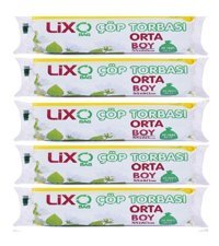 Lixo Şeffaf Orta Boy 55x60 cm Çöp Poşeti 100 Adet Mavi