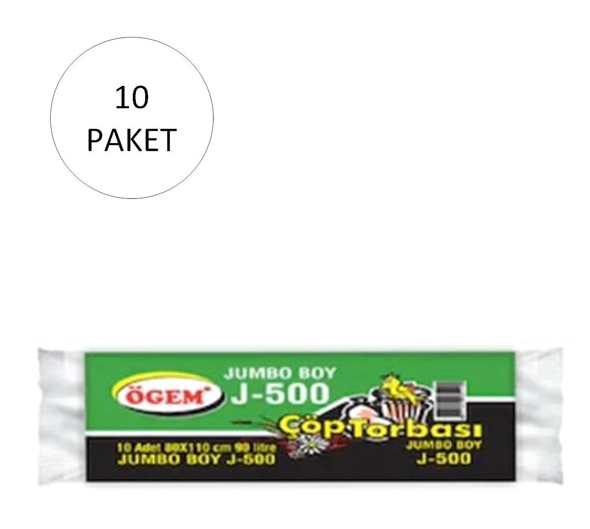J-500 Jumbo Boy 80x110 cm Çöp Poşeti 100 Adet Siyah