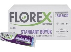 Florex Büyük Boy 65x80 cm Çöp Poşeti 10x12 Adet Mavi