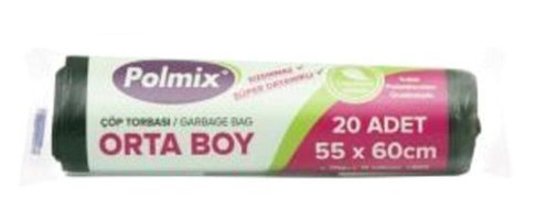 Partioutlet Orta Boy 55x60 cm Çöp Poşeti 10x12 Adet Siyah
