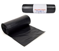 Bimbambom Büyük Boy 100x150 cm Çöp Poşeti 10x12 Adet Siyah