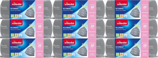 Vileda Ecobag Büzgülü Küçük Boy 45x55 cm Çöp Poşeti 10x12 Adet
