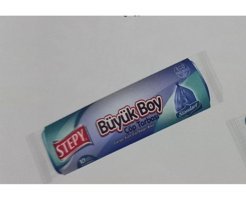 Stepy Şeffaf Büyük Boy 65x80 cm Çöp Poşeti 10 Adet Beyaz