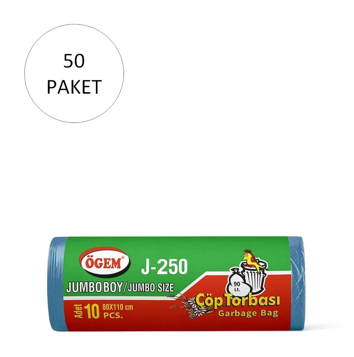 J-250 Jumbo Boy 80x110 cm Çöp Poşeti 500 Adet Mavi