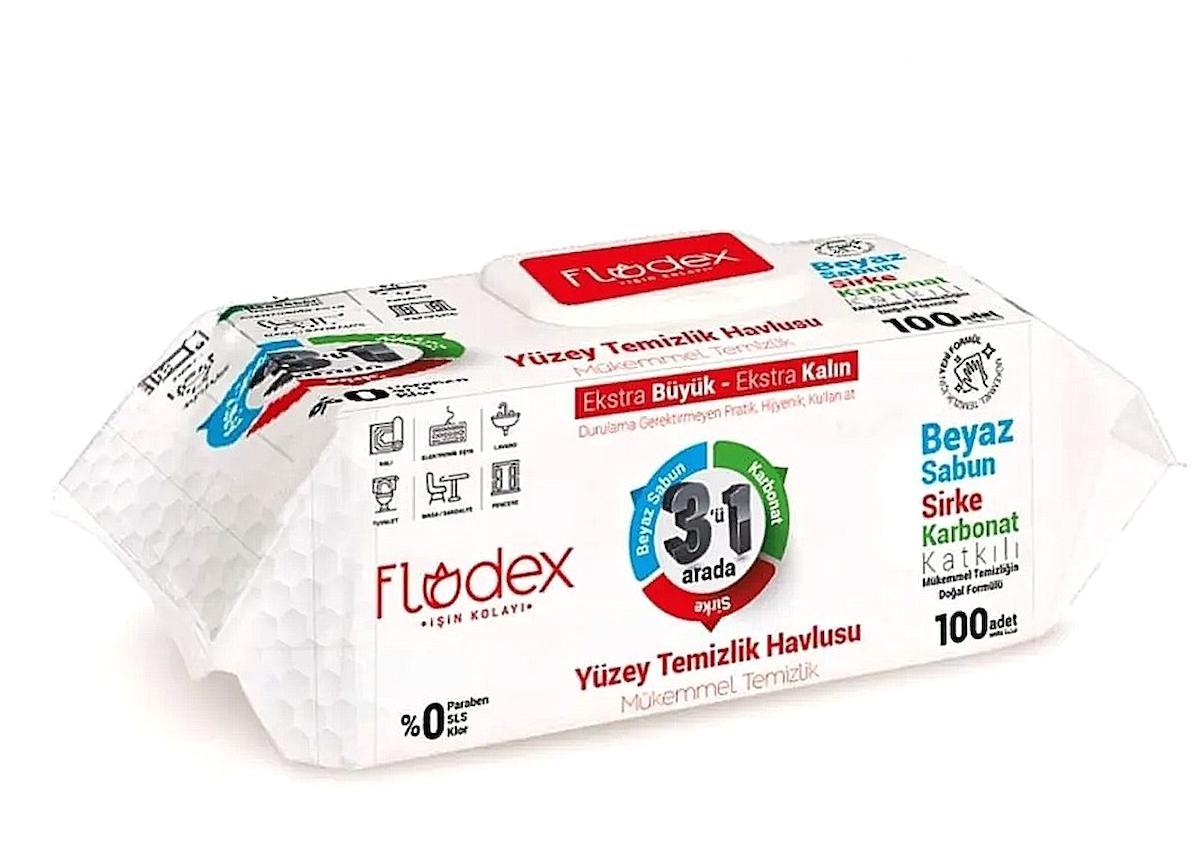 Flodex 3'ü 1 Arada 100 Yaprak Yüzey Temizleme Mendili