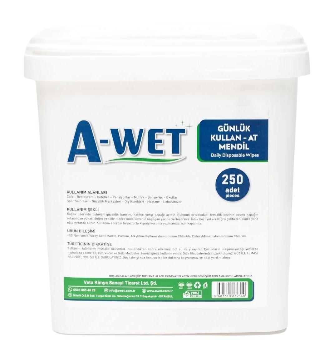 A-Wet Kova 250 Yaprak Islak Mendil