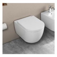 Quarter Bath Deep Rimless 54 cm Seramik Kanalsız Arkadan Çıkışlı Gömme Asma Klozet Beyaz