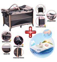 Maxi-cosi Zenit 7in1 Exclusive Alüminyum 25 kg Kapasiteli Ayarlanabilir Taşınabilir Katlanabilir Ara Katlı 70 cmx110 cm Sallanan Anne Yanı Park Yatak Kahve