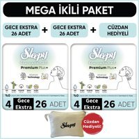 Sleepy Bio Natural Premium Plus Gece Extra Organik Antialerjik İnce 26'lı Hijyenik Ped 2 Adet
