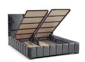 Mobilya Dükkanım MD Grande GM1209 160x200 cm Başlıksız Çift Kişilik Sandıklı Baza Gri