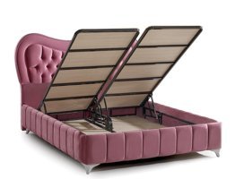 Mobilya Dükkanım Paris GM1207 200x200 cm Başlıksız Çift Kişilik Sandıklı Baza Pembe
