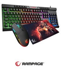 Rampage SMX-R63 Işıklı Sessiz Kablolu Klavye Mouse Seti