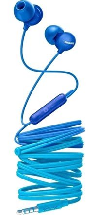 Philips SHE2405BL Silikonlu Mikrofonlu 3.5 mm Jak Mavi Kablolu Kulaklık