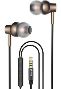 Zore ER-10 Silikonlu Mikrofonlu 3.5 mm Jak Altın Siyah Kablolu Kulaklık