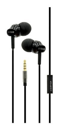 Syrox SYX-K8 Silikonlu Mikrofonlu 3.5 mm Jak Siyah Kablolu Kulaklık