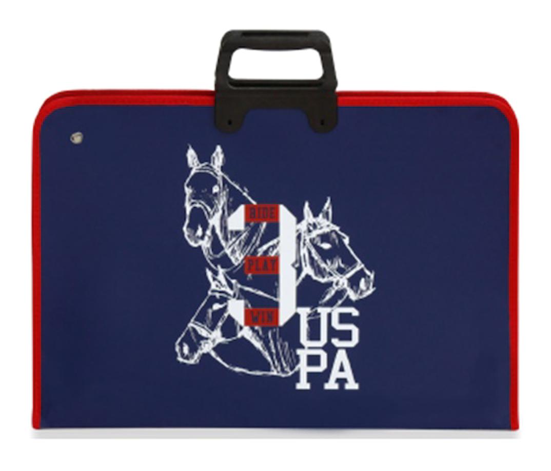 U.S.Polo Assn. Pldos24025 Desenli Fermuarlı Lacivert Kumaş Resim Çantası 40x55 cm