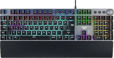 Aula F2058 Türkçe Q RGB 108 Tuşlu Blue Kablolu Gri Mekanik Gaming Klavye