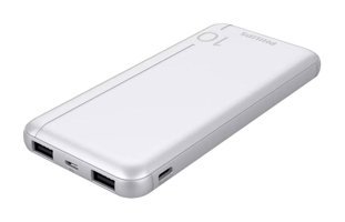 Philips DLP1810CW 10000 mAh Hızlı Şarj Işıklı USB Type C Çoklu Kablolu Powerbank Beyaz
