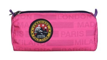 Cambridge Polo Club Pembe Bez Tek Gözlü Yazılı Dikdörtgen Cüzdan Kalemlik