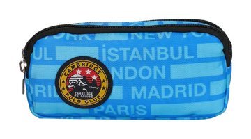 Cambridge Polo Club Lacivert Bez Bölmeli Çift Gözlü Baskılı Dikdörtgen Cüzdan Kalemlik