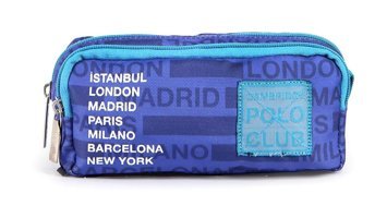 Cambridge Polo Club Mor Düz Bez Bölmeli Çift Gözlü Dikdörtgen Cüzdan Kalemlik