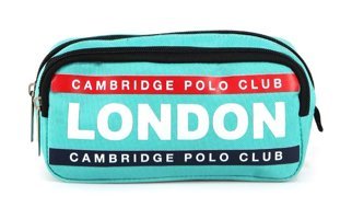 Cambridge Polo Club Turkuaz Düz Bez Çift Gözlü Dikdörtgen Cüzdan Kalemlik