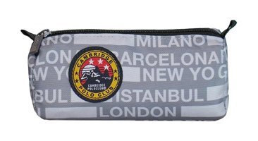 Cambridge Polo Club Gri Bez Tek Gözlü Yazılı Dikdörtgen Cüzdan Kalemlik